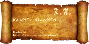 Kabók Nimród névjegykártya
